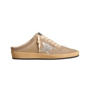 Golden Goose Tan Mules with Silver Star 39